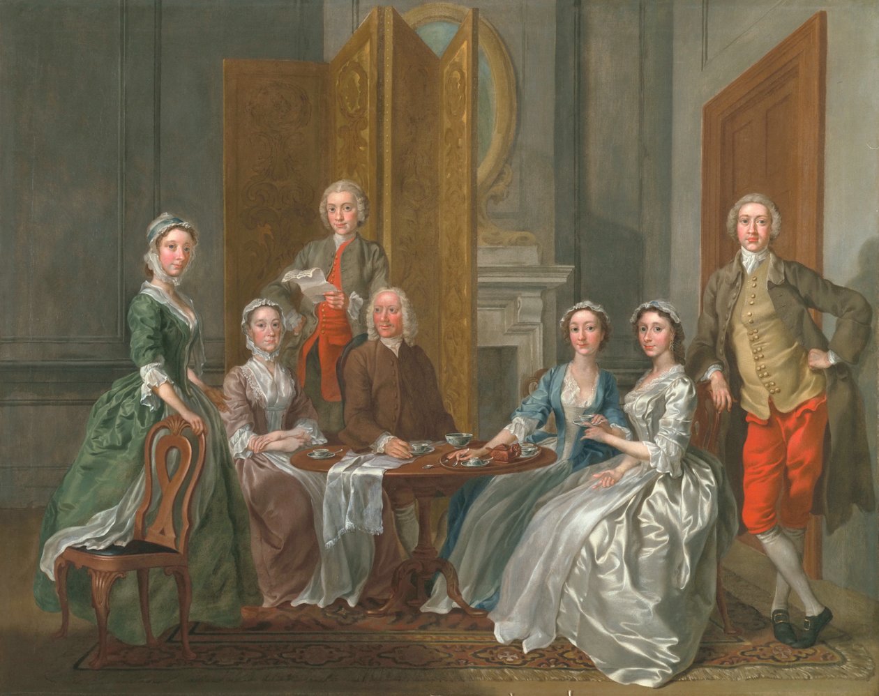 De familie Gascoigne, ca. 1740 door Francis Hayman