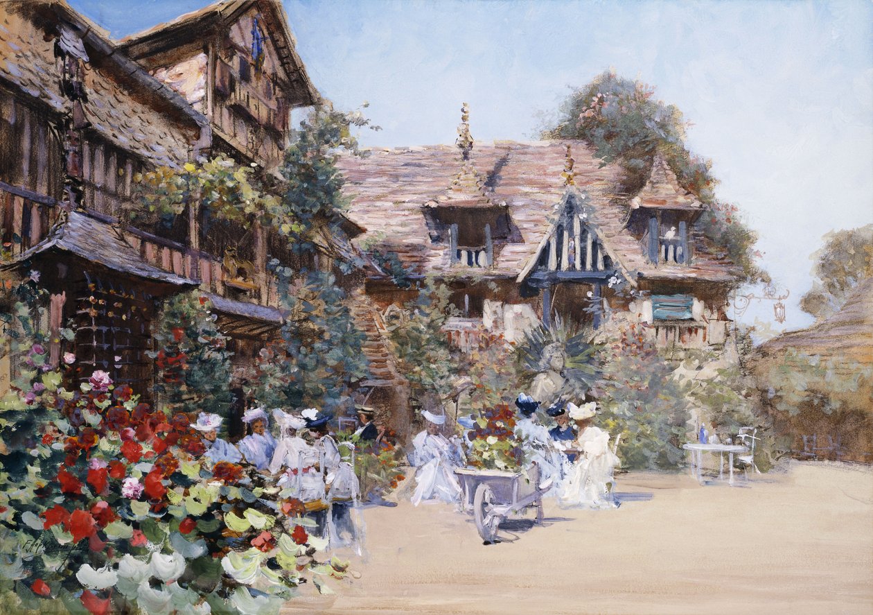 Lunch in de herberg, 1881 door Francis Hopkinson Smith