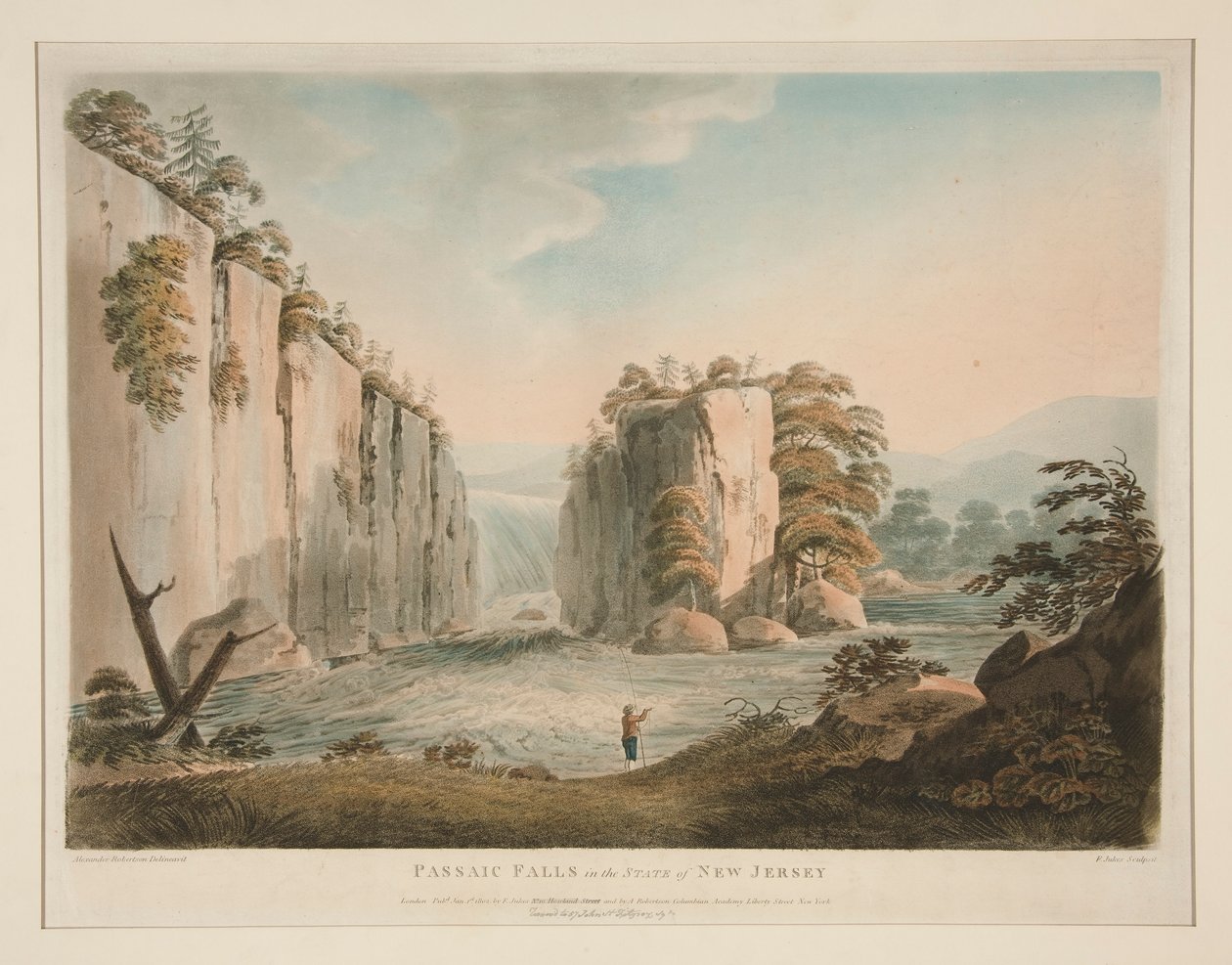 Passaic Falls in de staat New Jersey door Francis Jukes