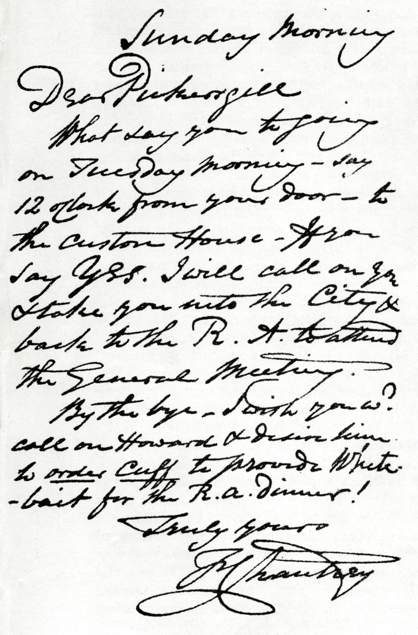 Een brief van Francis Leggatt Chantrey, 1839, 1904 door Francis Legatt Chantrey