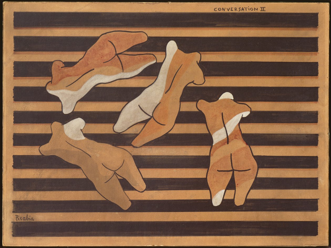 Gesprek II, c.1922 (aquarel op board) door Francis Picabia