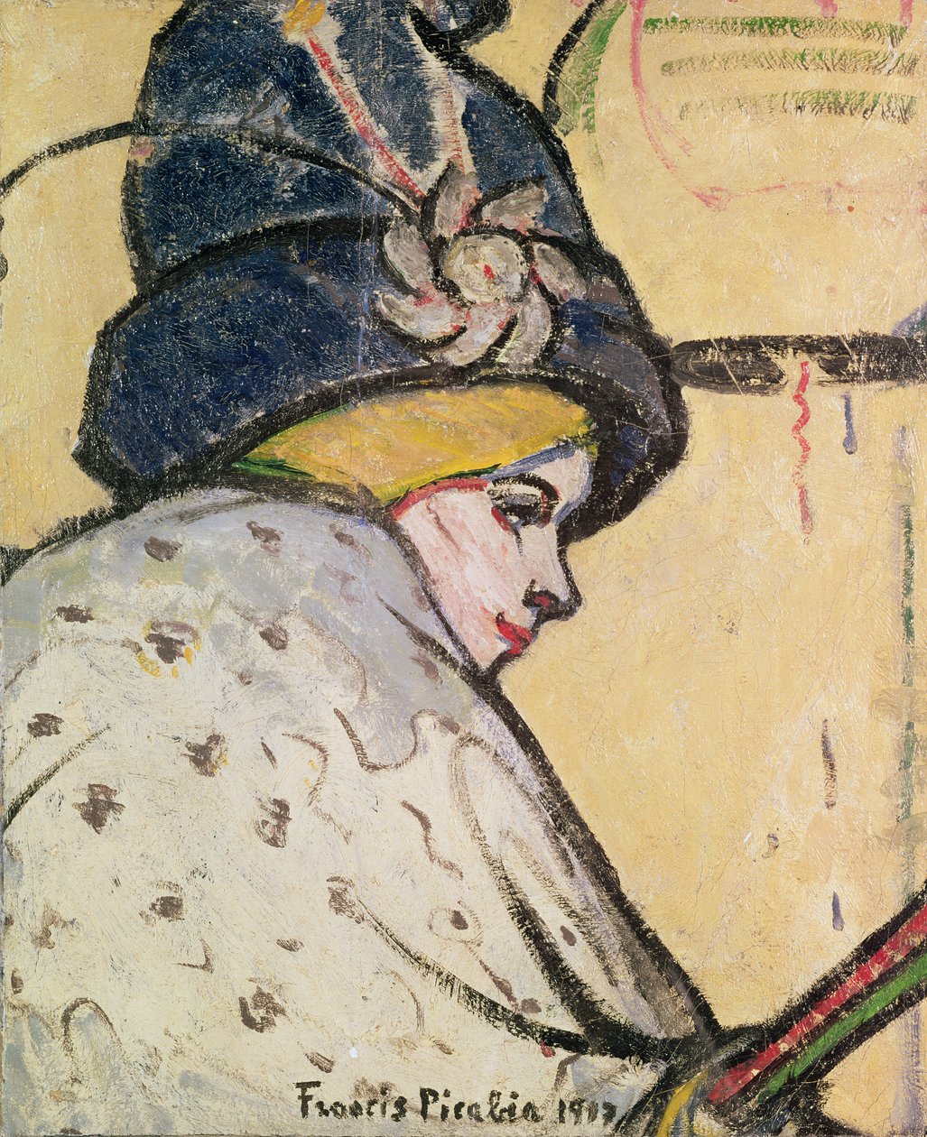 Portret van Jeanne Marie Bourgeois (1874-1956), bekend als Mistinguett door Francis Picabia
