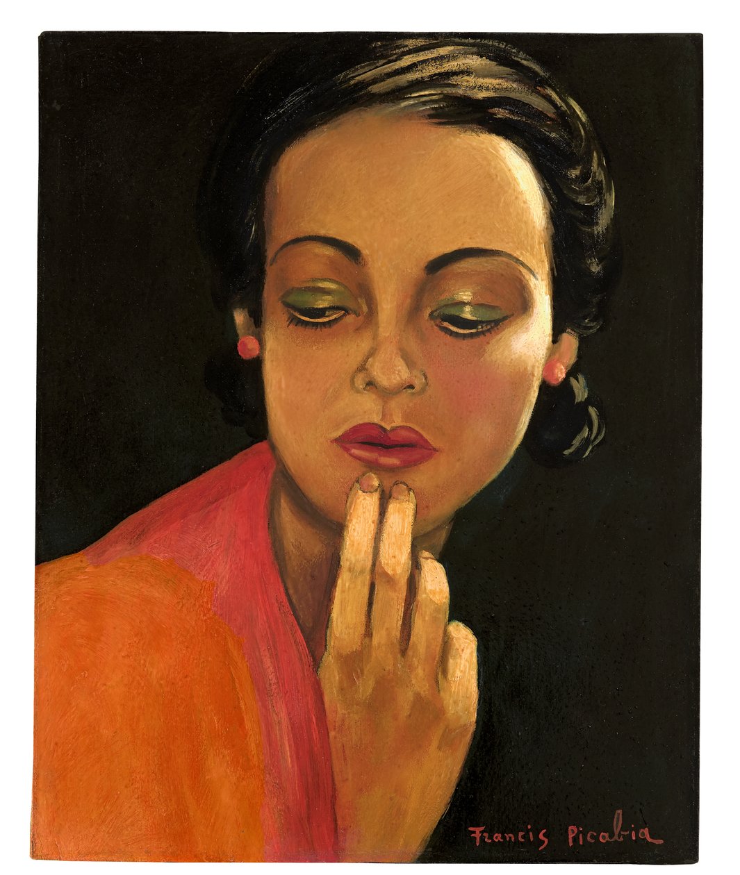 Zonder titel (Gezicht van een vrouw), ca. 1941-43 (olieverf op board) door Francis Picabia
