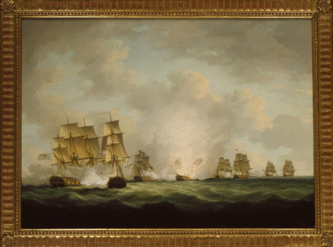 De verovering van de Spaanse schat schepen bij Cádiz door Francis Sartorius