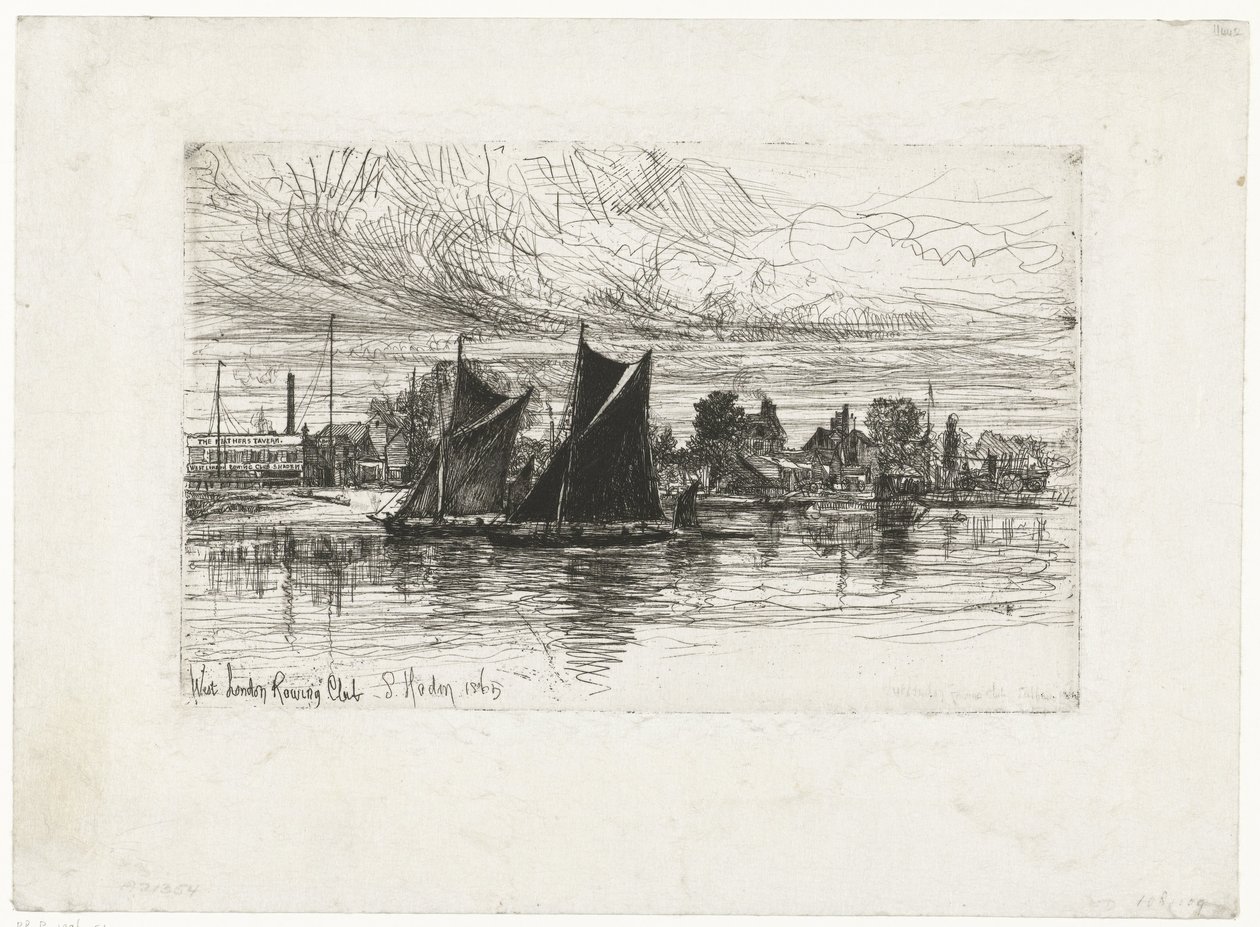 West London Roeiclub door Francis Seymour Haden (Sir) (signed by artist)