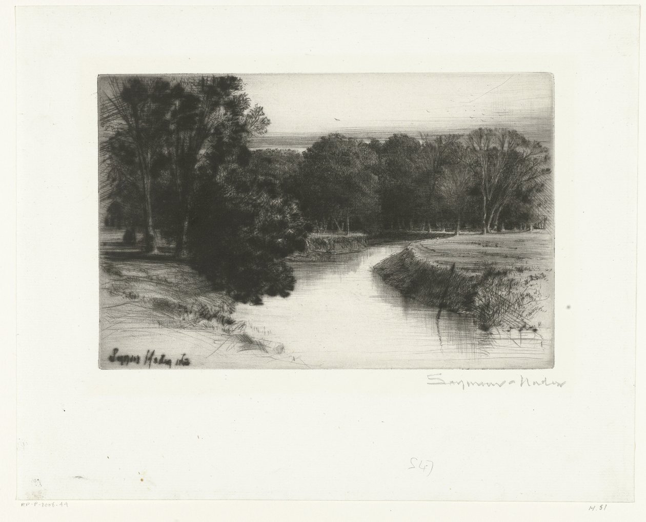 Zonsondergang in Ierland door Francis Seymour Haden (Sir) (signed by artist)