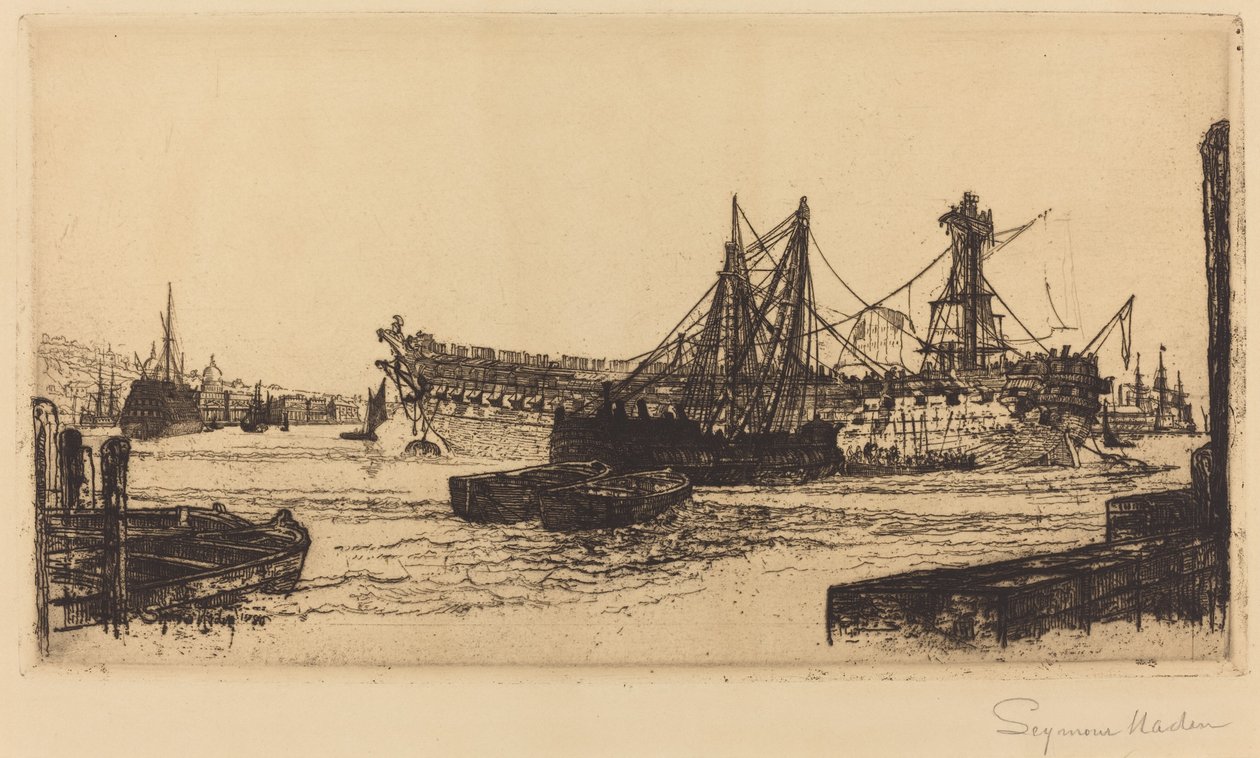 Het uiteenvallen van de Agamemnon (De tweede plaat) door Francis Seymour Haden