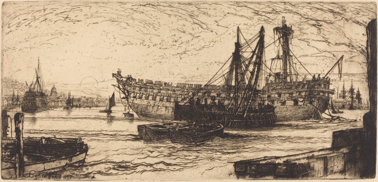 Het Uit elkaar Halen van de Agamemnon door Francis Seymour Haden