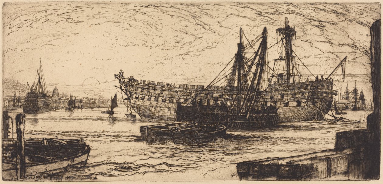 Het slopen van de Agamemnon door Francis Seymour Haden