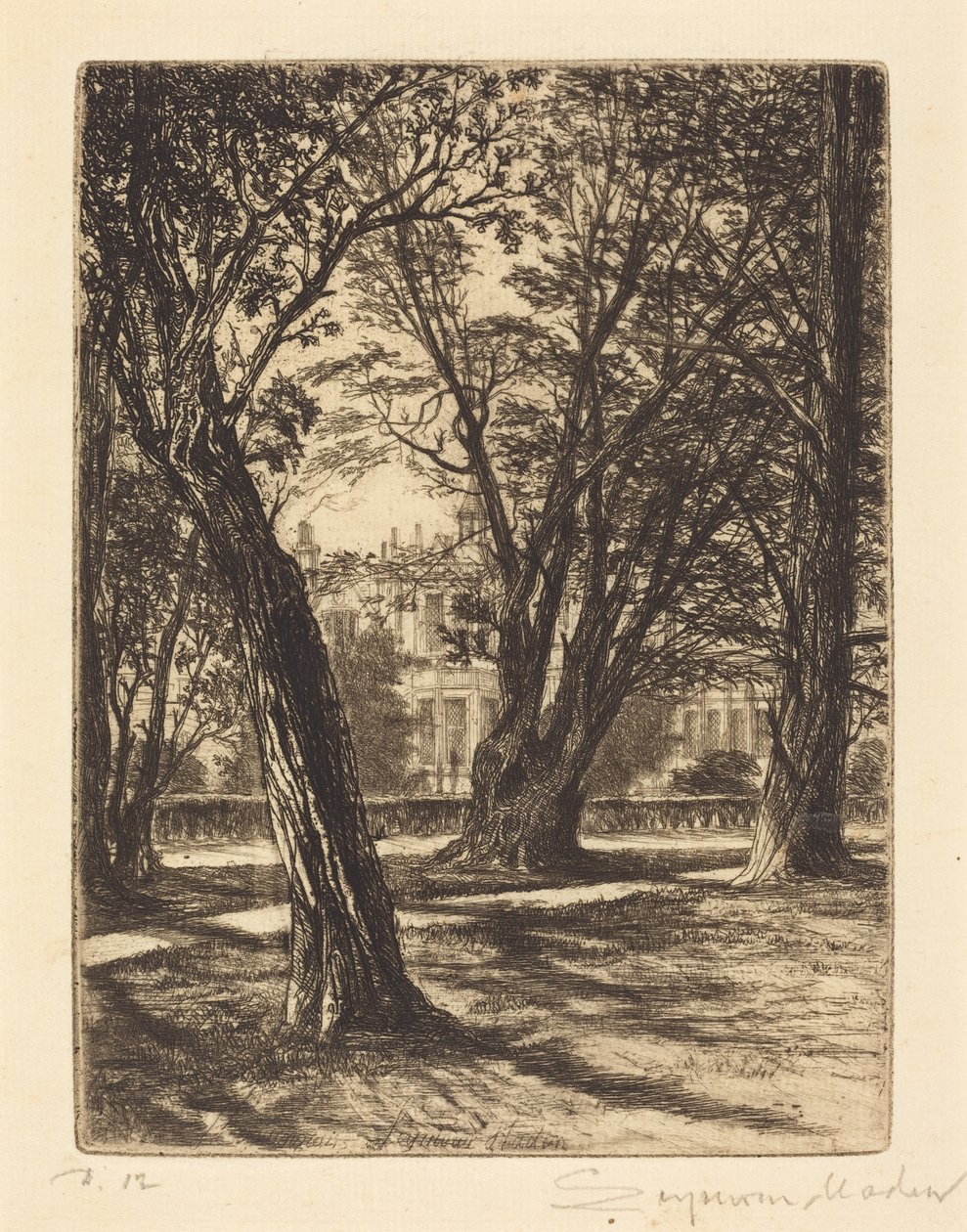 Kensington Gardens (de kleine plaat) door Francis Seymour Haden