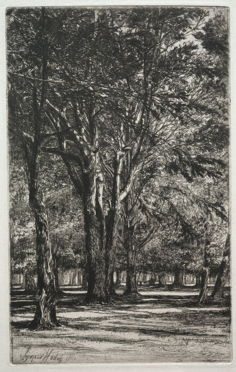 Kensington Gardens De Grote Plaat, 1860 door Francis Seymour Haden