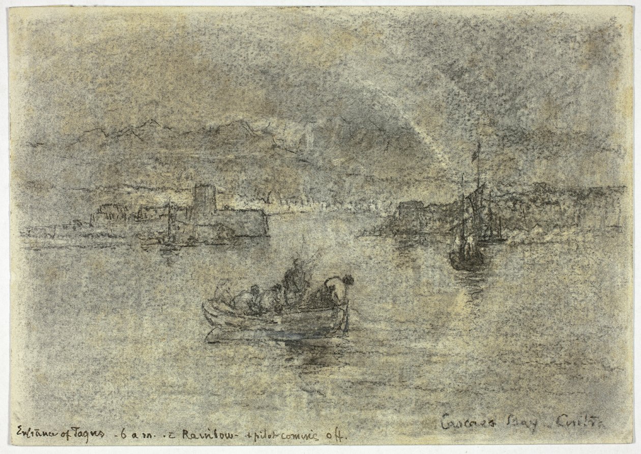 Regenboog over Cascais Bay, Cintra, Portugal door Francis Seymour Haden