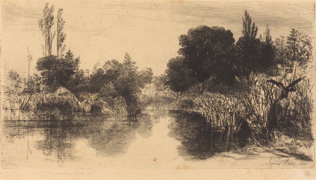 Shere Mill Pond (De Grotere Plaat) door Francis Seymour Haden