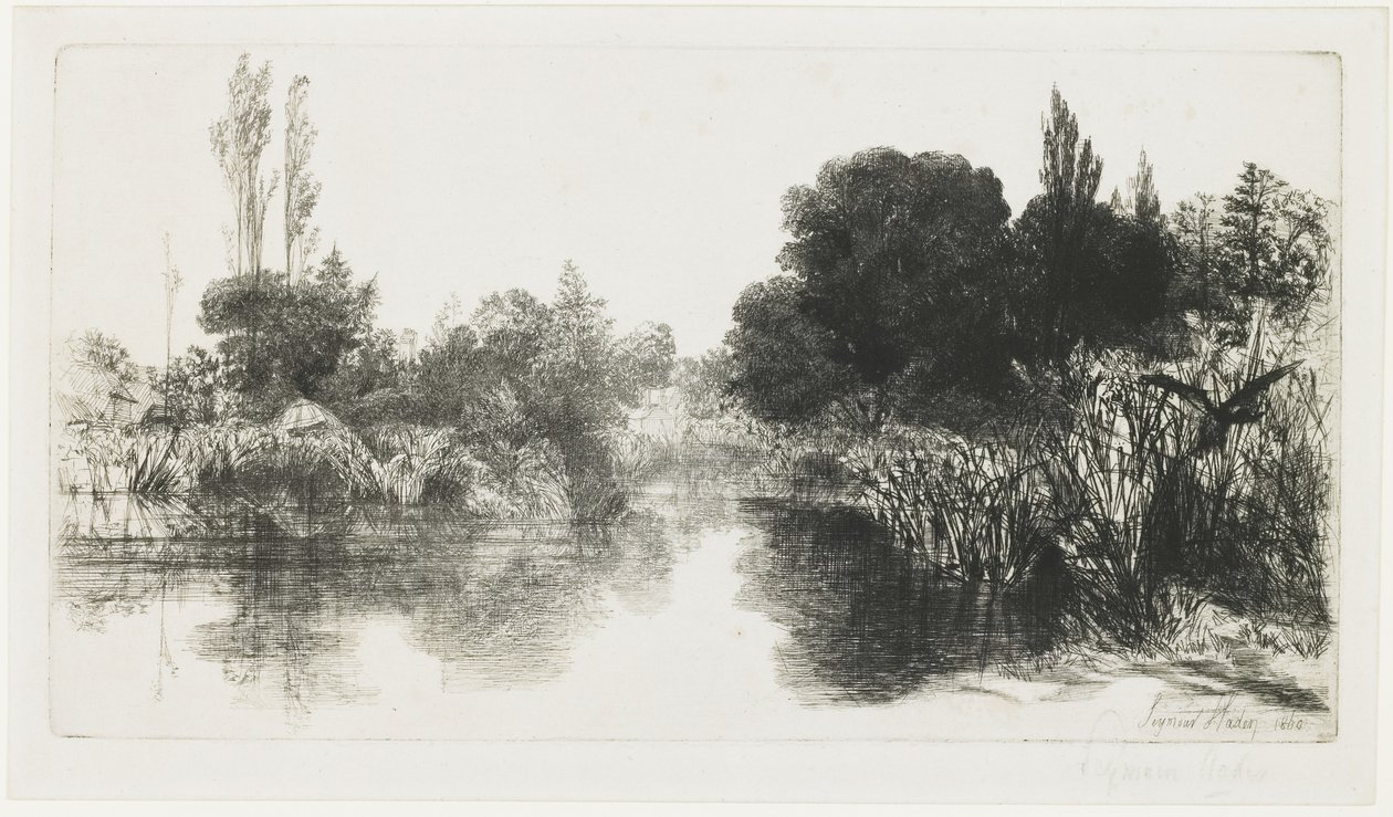 Shere Mill Pond (De grotere plaat), 1860 door Francis Seymour Haden