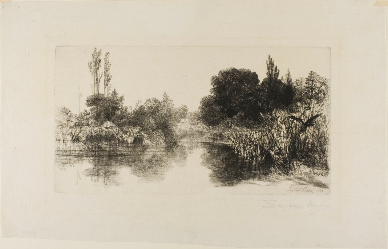 Shere Mill Pond, No. II (grote plaat) door Francis Seymour Haden