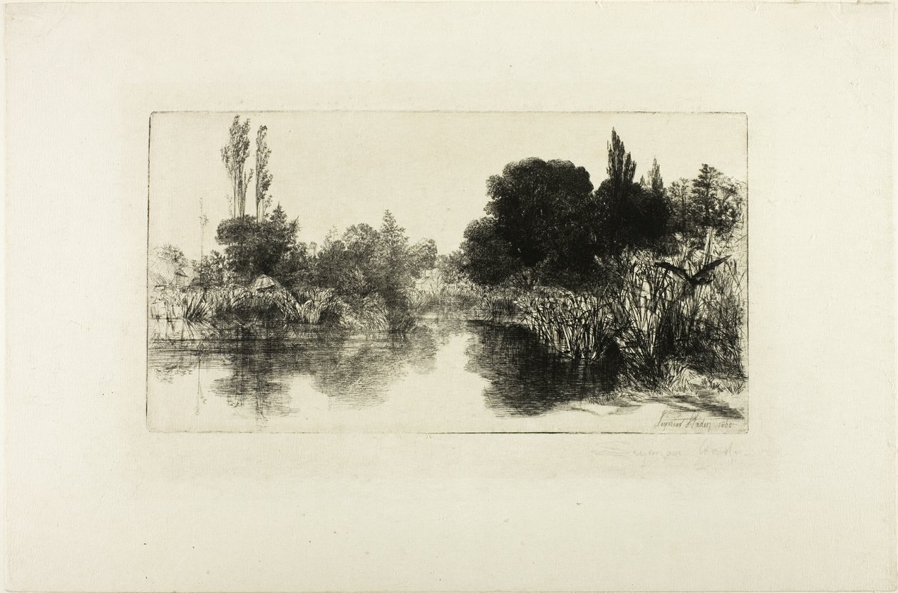 Shere Mill Pond, No. II (grote plaat) door Francis Seymour Haden