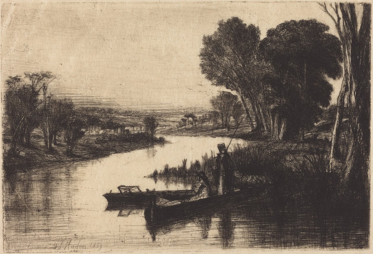 Vissers op de Theems door Francis Seymour Haden