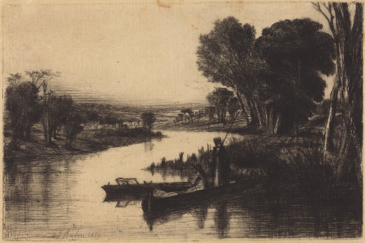 Vissers op de Theems door Francis Seymour Haden