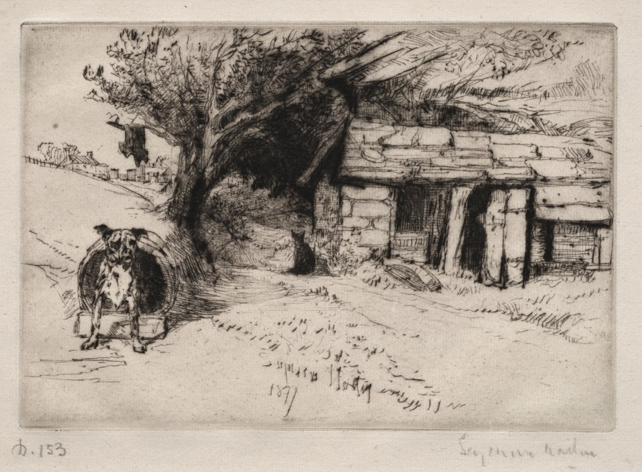 De hut, 1877 door Francis Seymour Haden