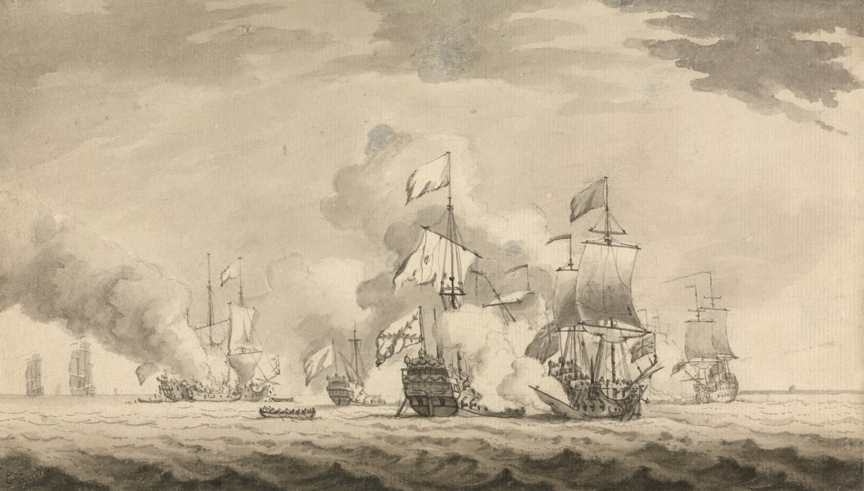 Schepen die Vuren door Francis Swaine