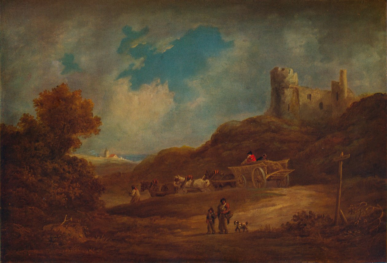 Een Kasteel, met Wagen en Paarden, ca. 1886, 1938 door Francis Towne