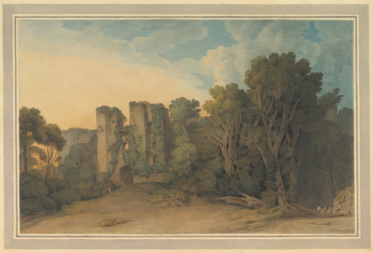 Kasteel Berry Pomeroy in Devon door Francis Towne