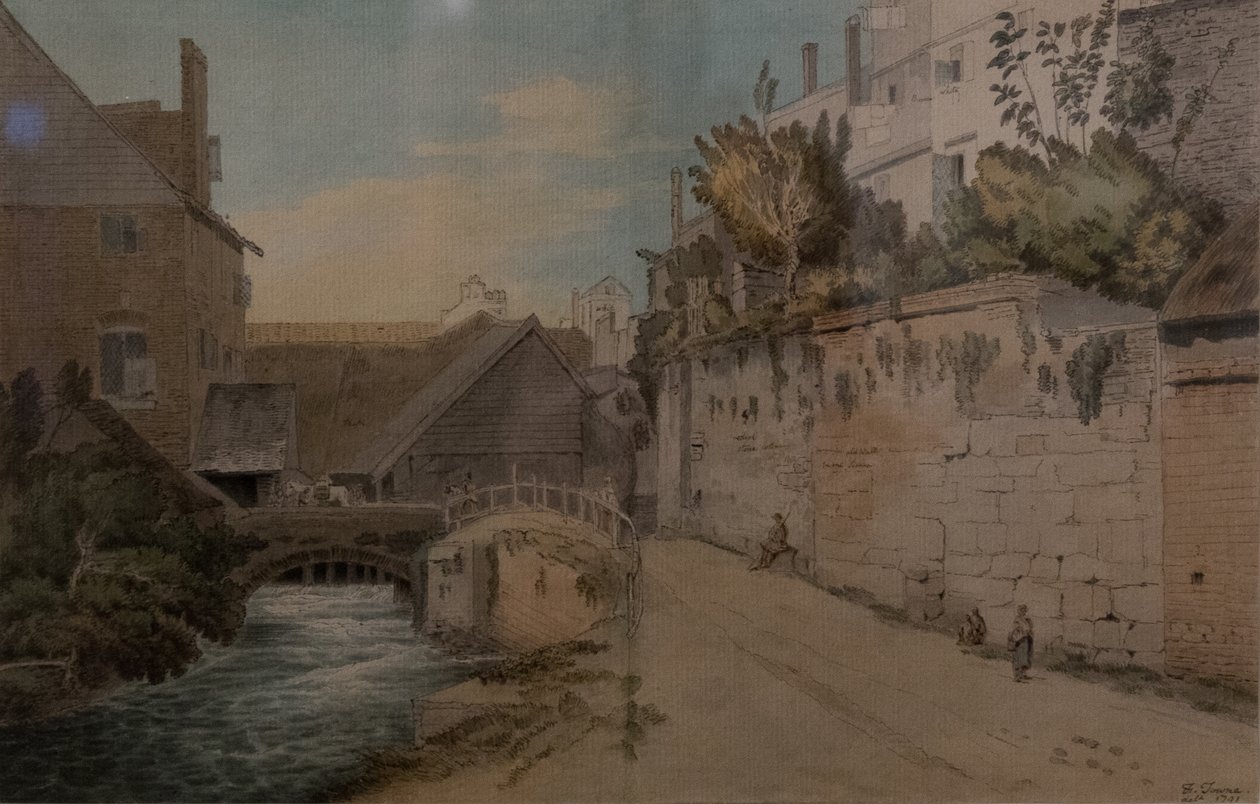 Exeter tussen Quay Gate en West Gate, buiten de stadsmuren door Francis Towne