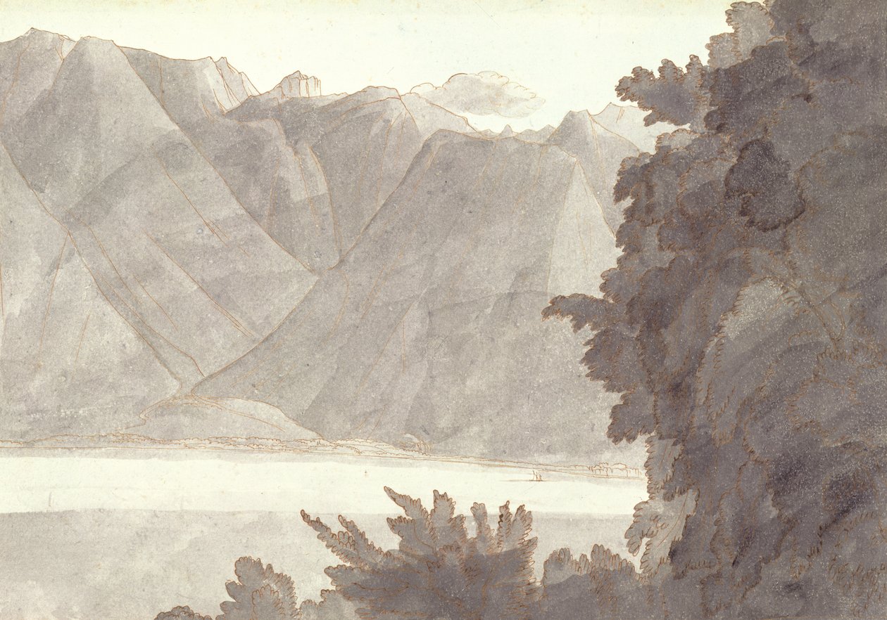 Hoofd van het Meer van Genève door Francis Towne