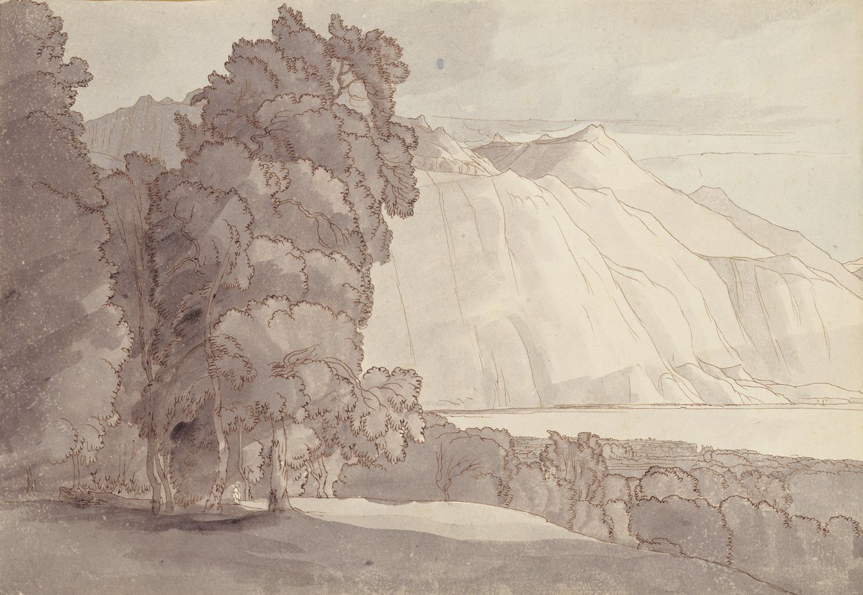 Landschap (Meer van Genève) door Francis Towne