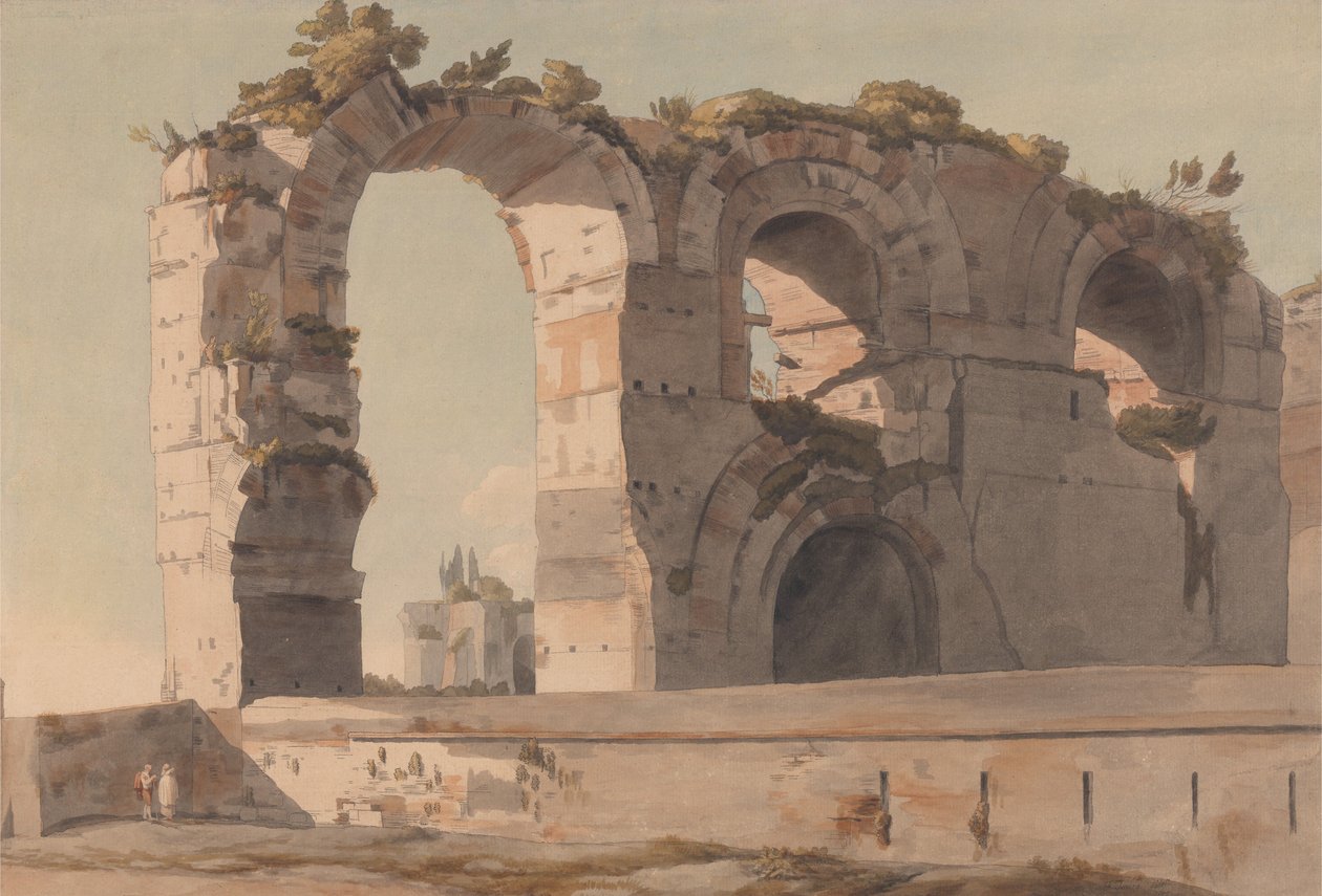 Het Claudische aquaduct, Rome door Francis Towne
