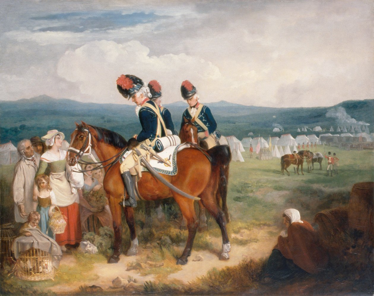Het kampement in Brighton, Schotland door Francis Wheatley