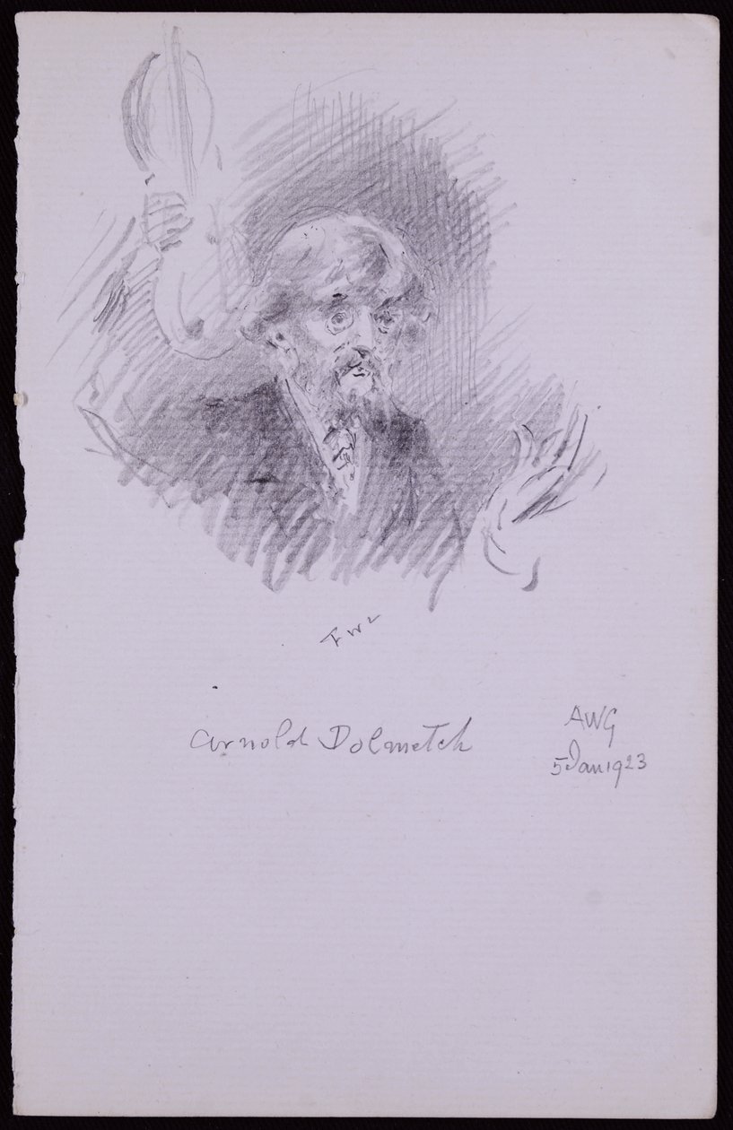 Portret van Arnold Dolmetsch door Francis Wilfred Lawson