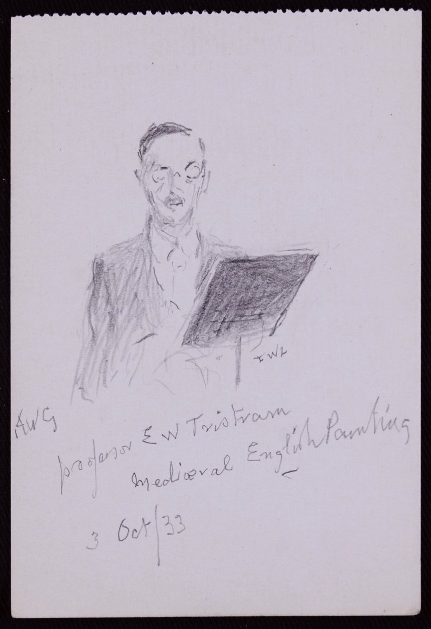 Portret van professor EW Tristram door Francis Wilfred Lawson