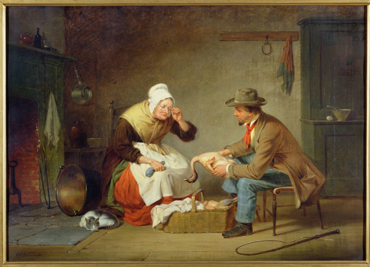 Onderhandelen (De Kerst Kalkoen) door Francis William Edmonds