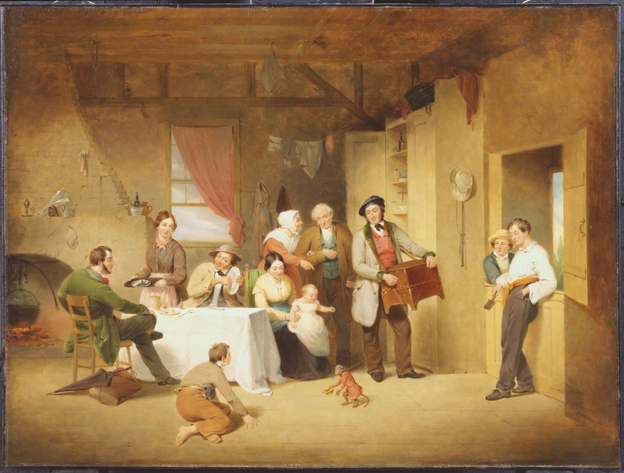 De orgeldraaier (de rondreizende muzikant) door Francis William Edmonds