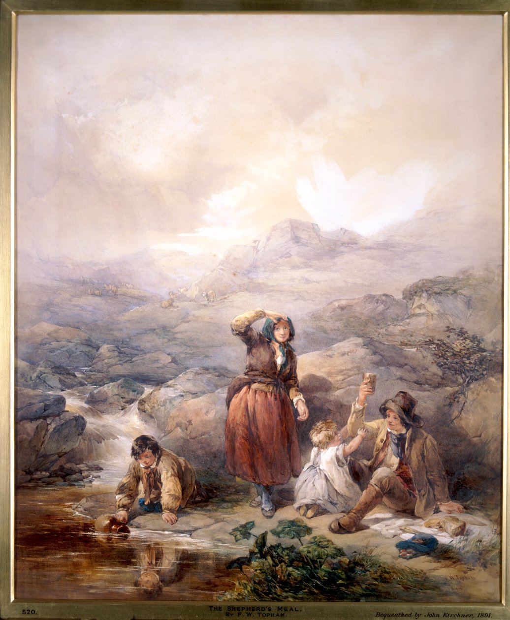 De maaltijd van de herder, 1844 door Francis William Topham