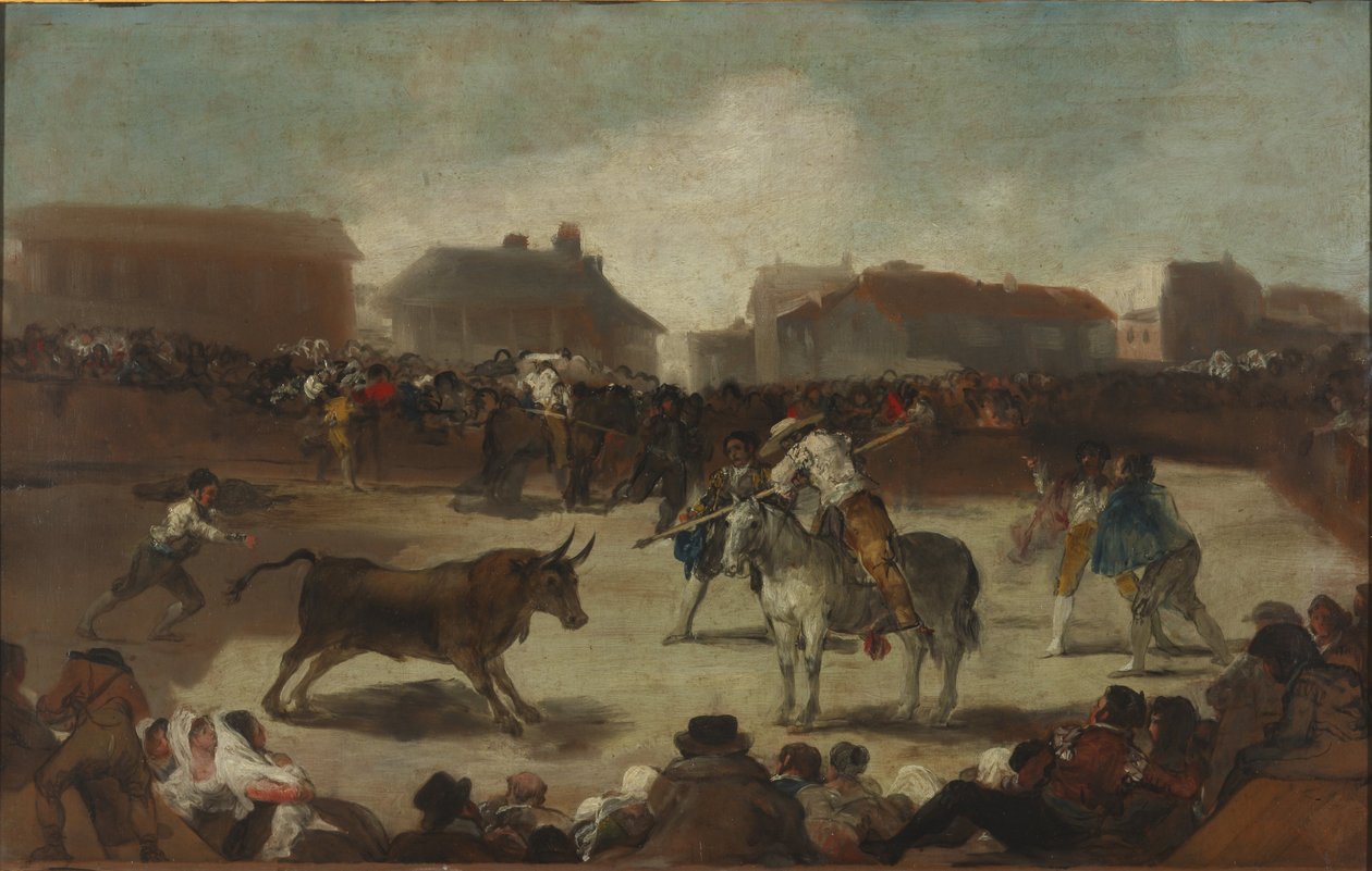 Stierengevecht in een dorp door Francisco de Goya