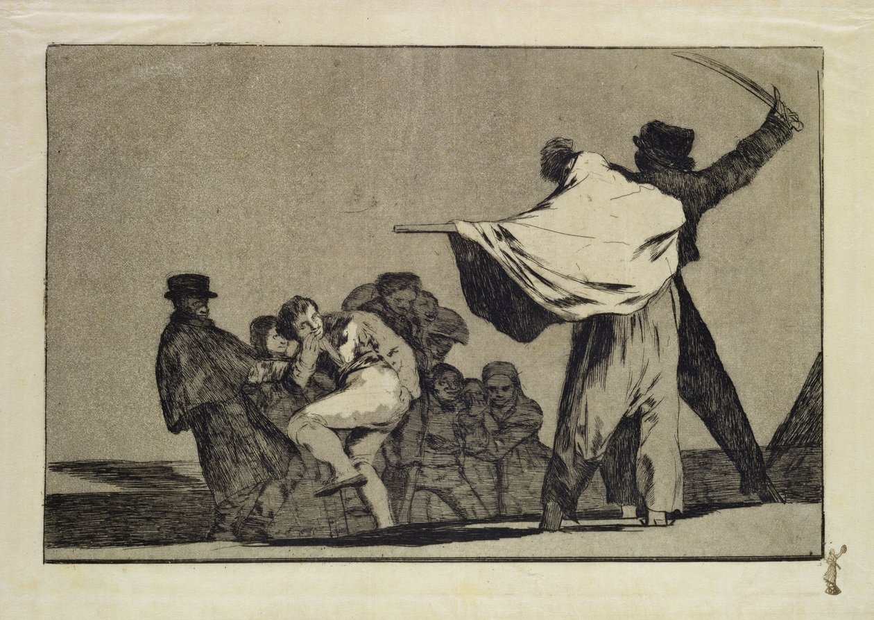 Bekende dwaasheid, uit de Follies-serie, ca. 1815-24 door Francisco de Goya