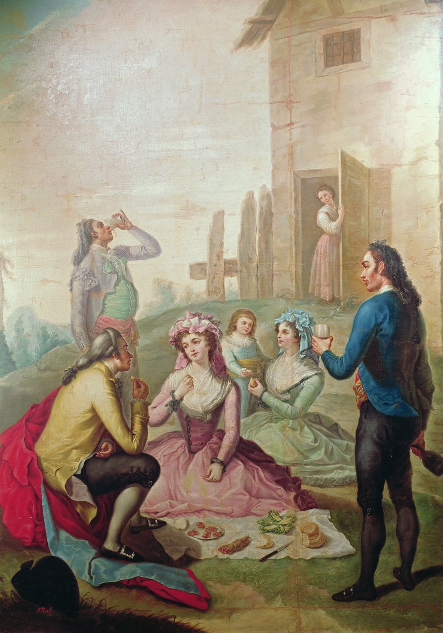 De landelijke picknick door Francisco Bayeu y Subias