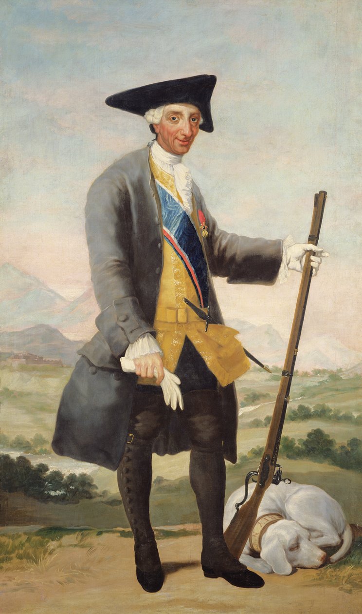 Koning Carlos III in Jachtkleding, c.1786 door Francisco de Goya