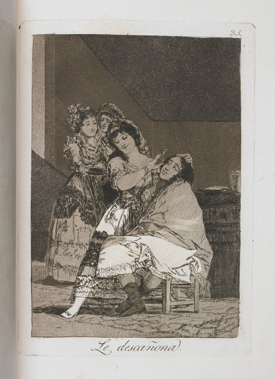 Plaat uit Los Caprichos, 1797-1798 door Francisco de Goya