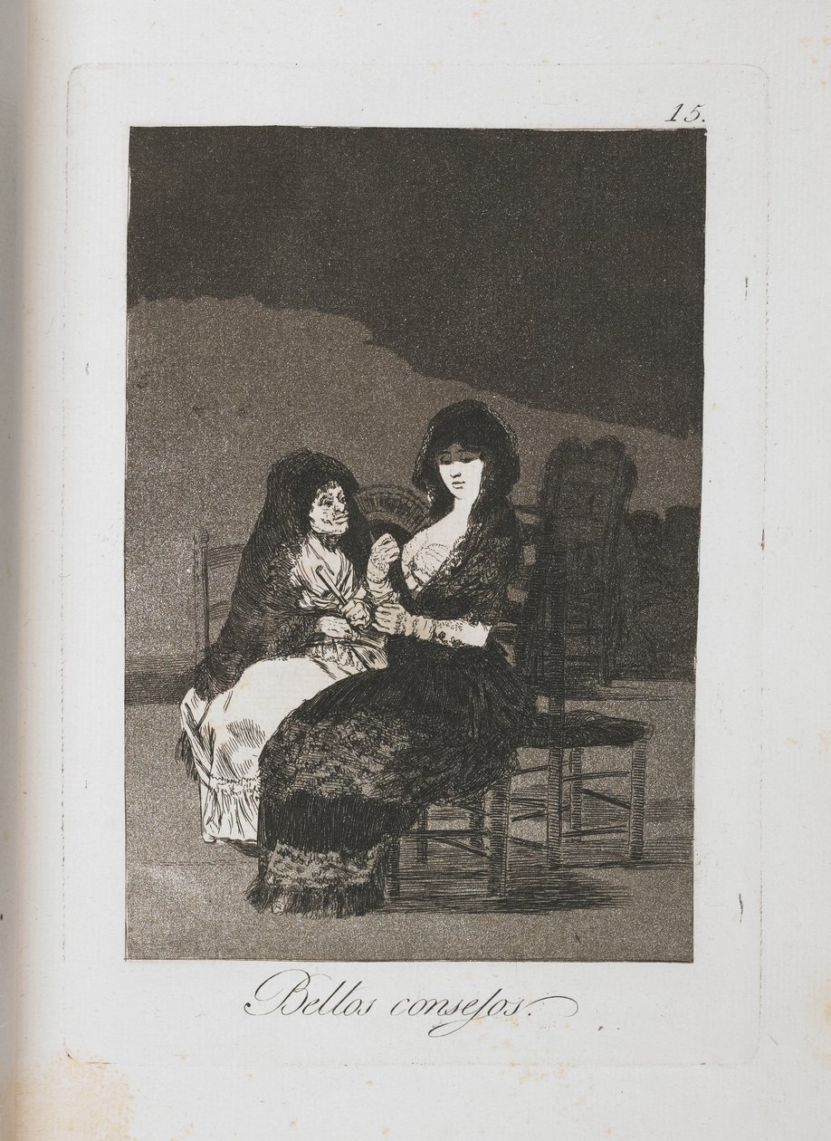 Plaat uit Los Caprichos, 1797-1798 door Francisco de Goya