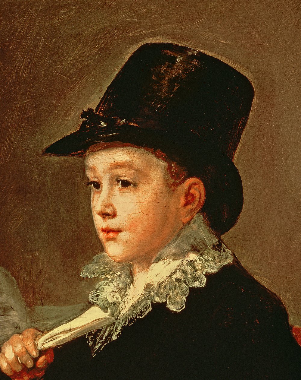 Portret van Marianito Goya, kleinzoon van de kunstenaar (detail) door Francisco de Goya