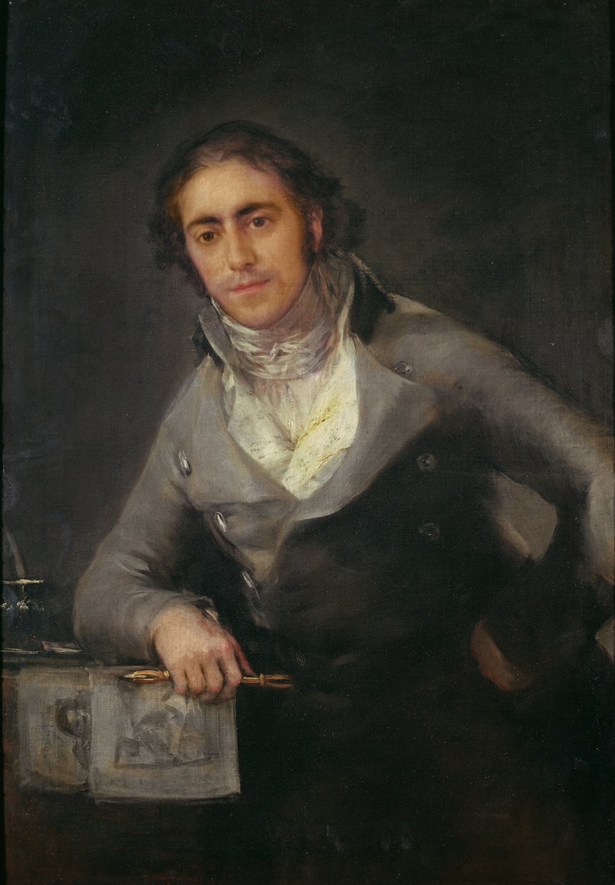 Portret van een man, vroeger gedacht Don Evaristo Perez de Castro te zijn door Francisco de Goya