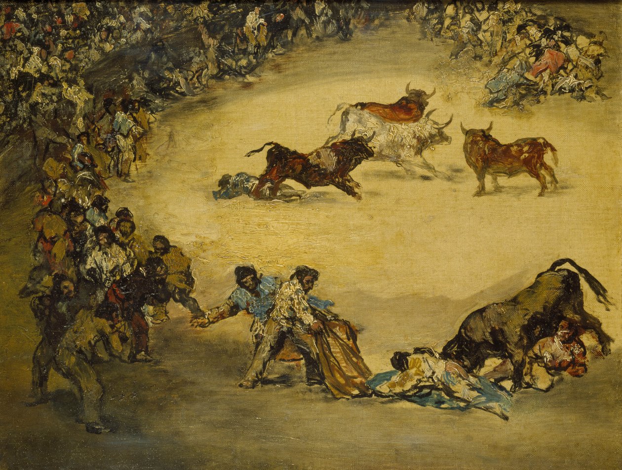 Scène bij een stierengevecht: Spaanse vermaak, 18e eeuw door Francisco de Goya
