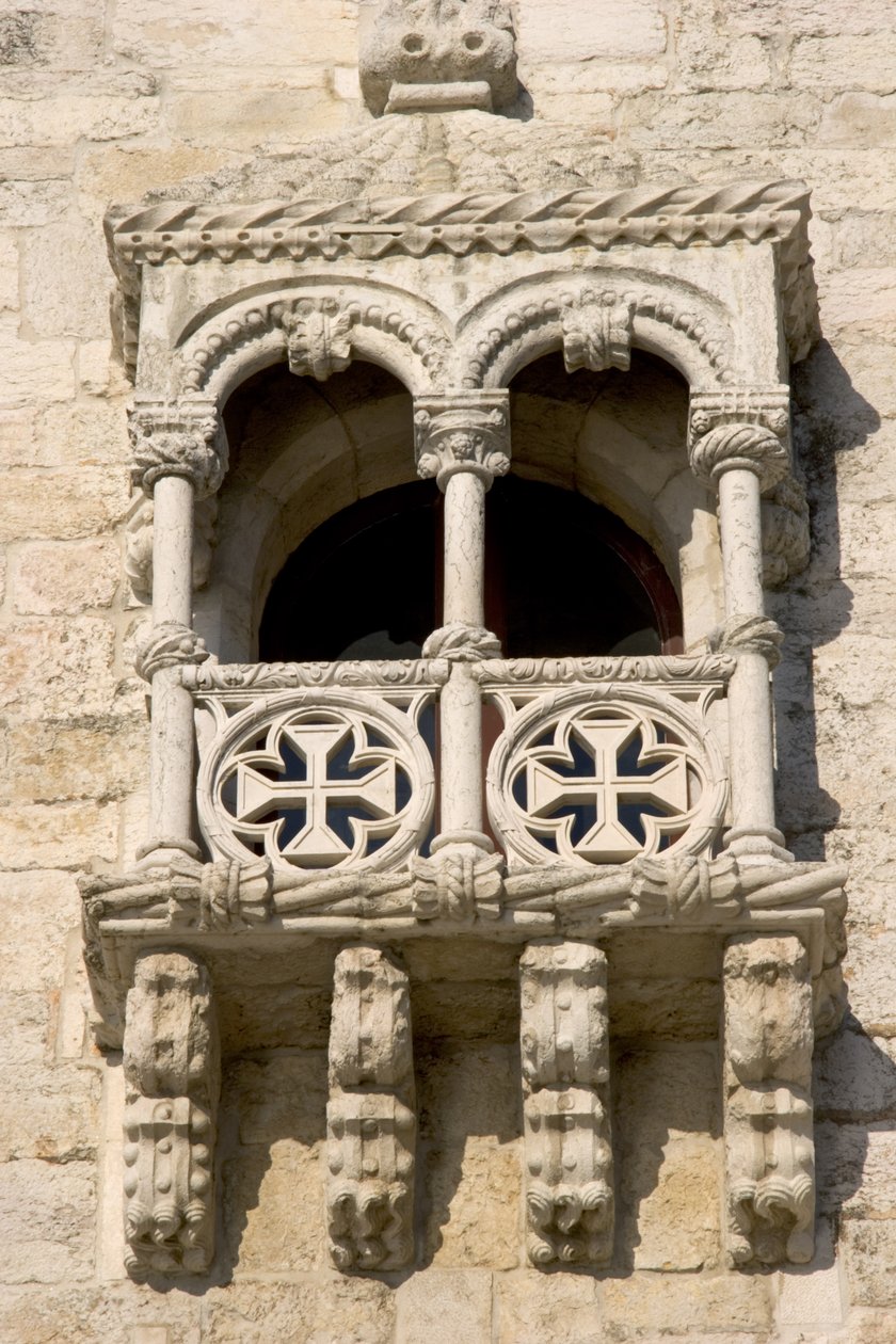 Een balkon op de Toren van Belem door Francisco de Arruda