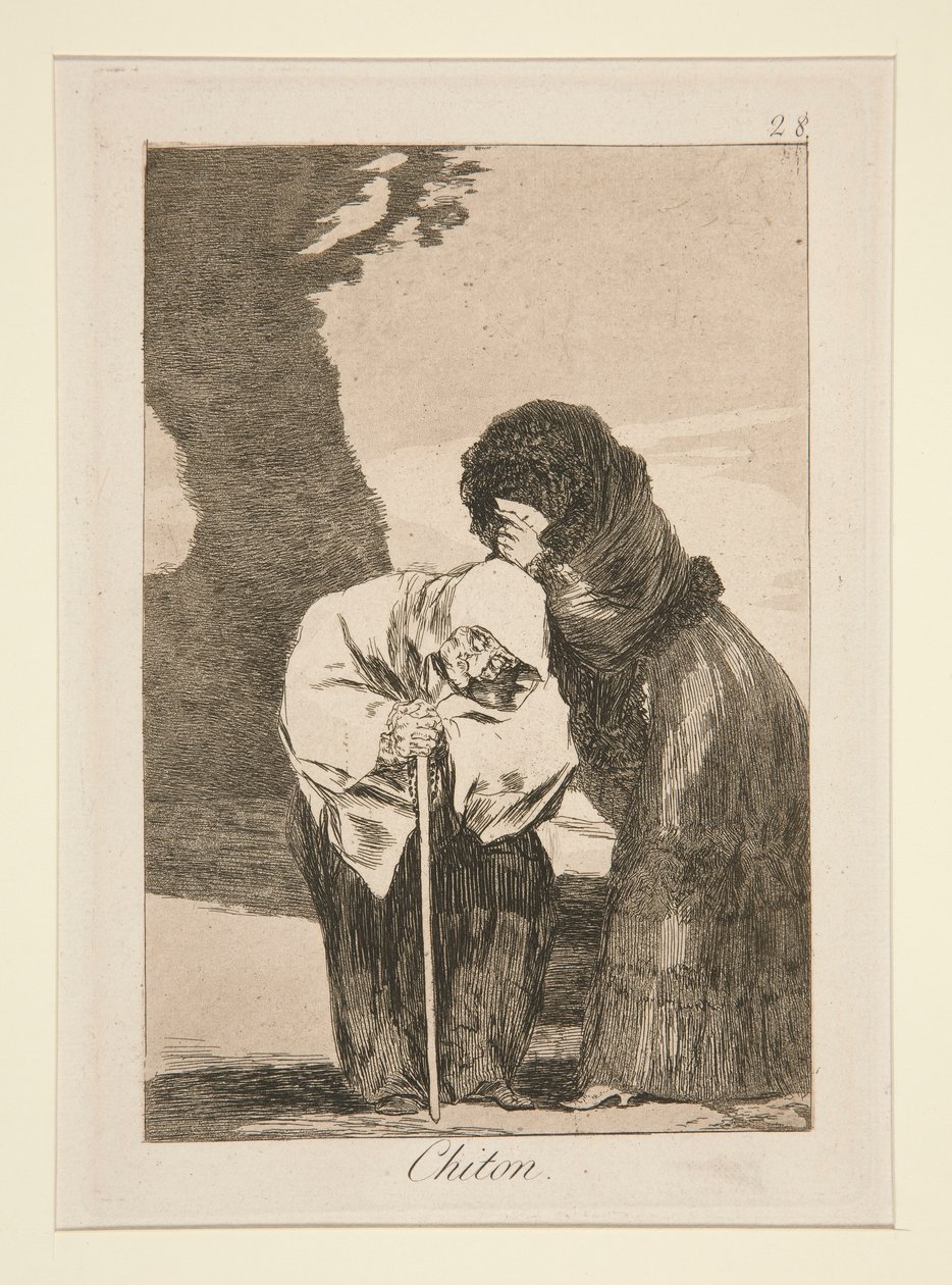 Chiton (Stilte), pl. 28 uit de serie Los caprichos door Francisco de Goya