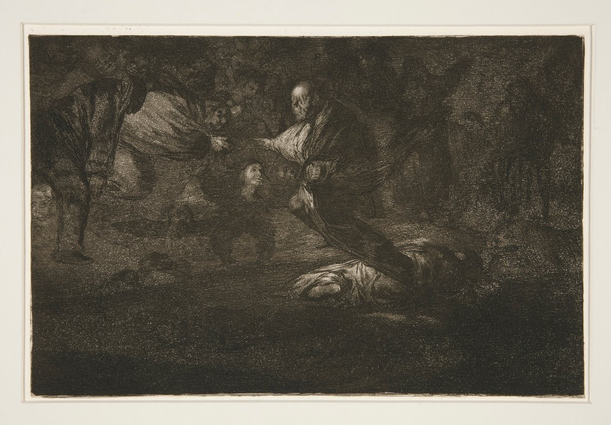 Dios los cria y ellos se juntan (God creëert hen en zij komen samen), pl. 18 uit de serie Los proverbios door Francisco de Goya