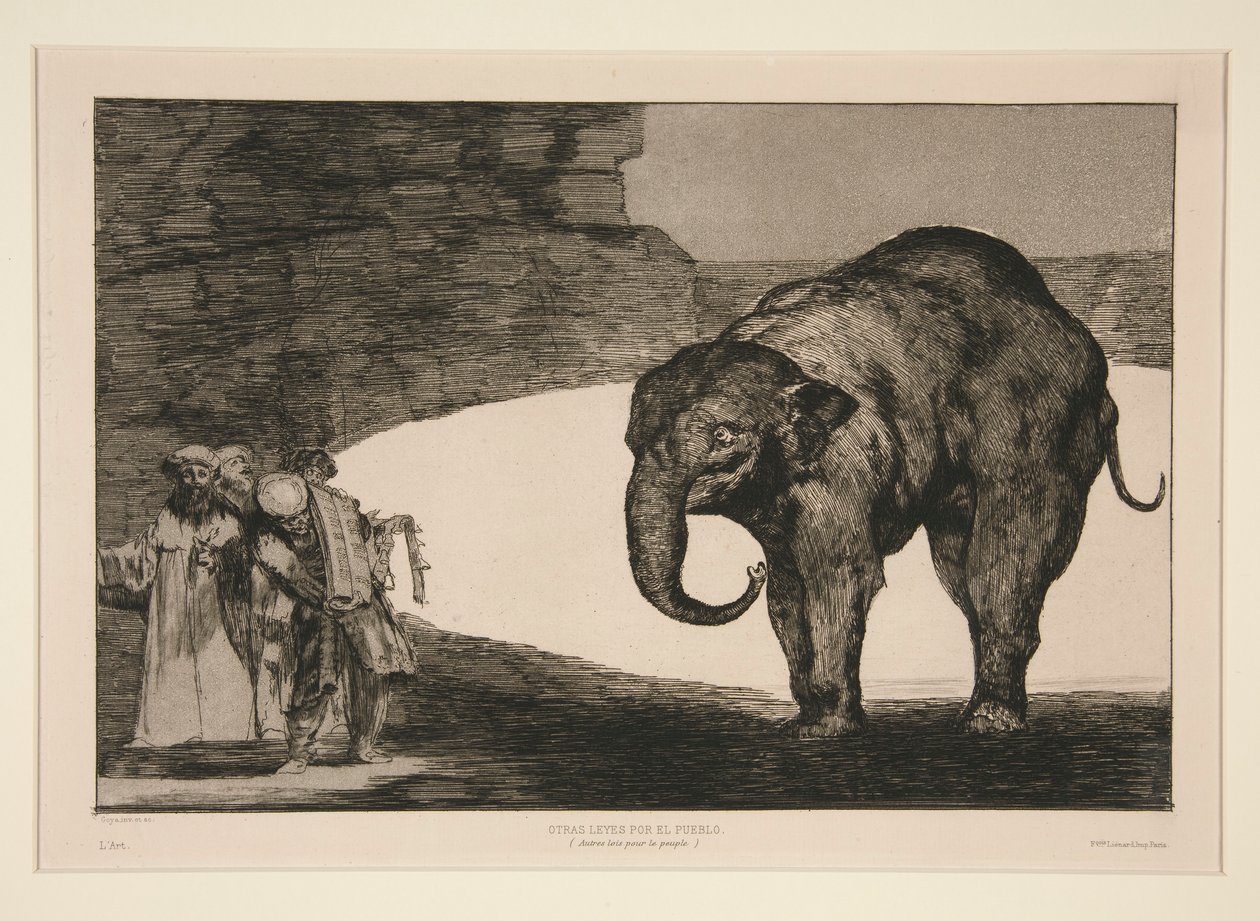 Disparate de bestia (Dierenwaanzin), ongenummerde plaat uit de serie Los proverbios door Francisco de Goya