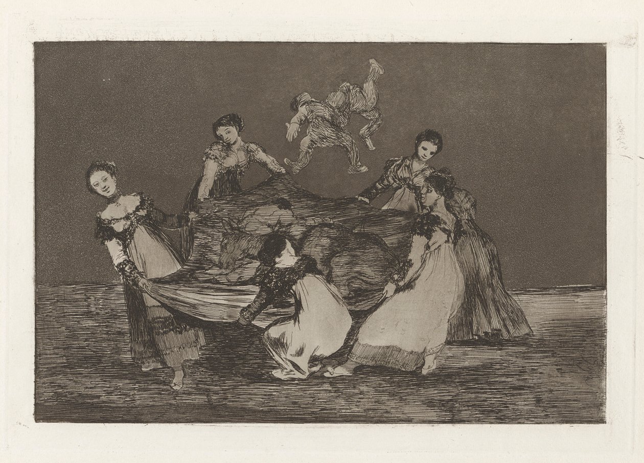 Disparate femenino, ook bekend als Pesa mas que un burro muerto, uit de serie Los disparates door Francisco de Goya